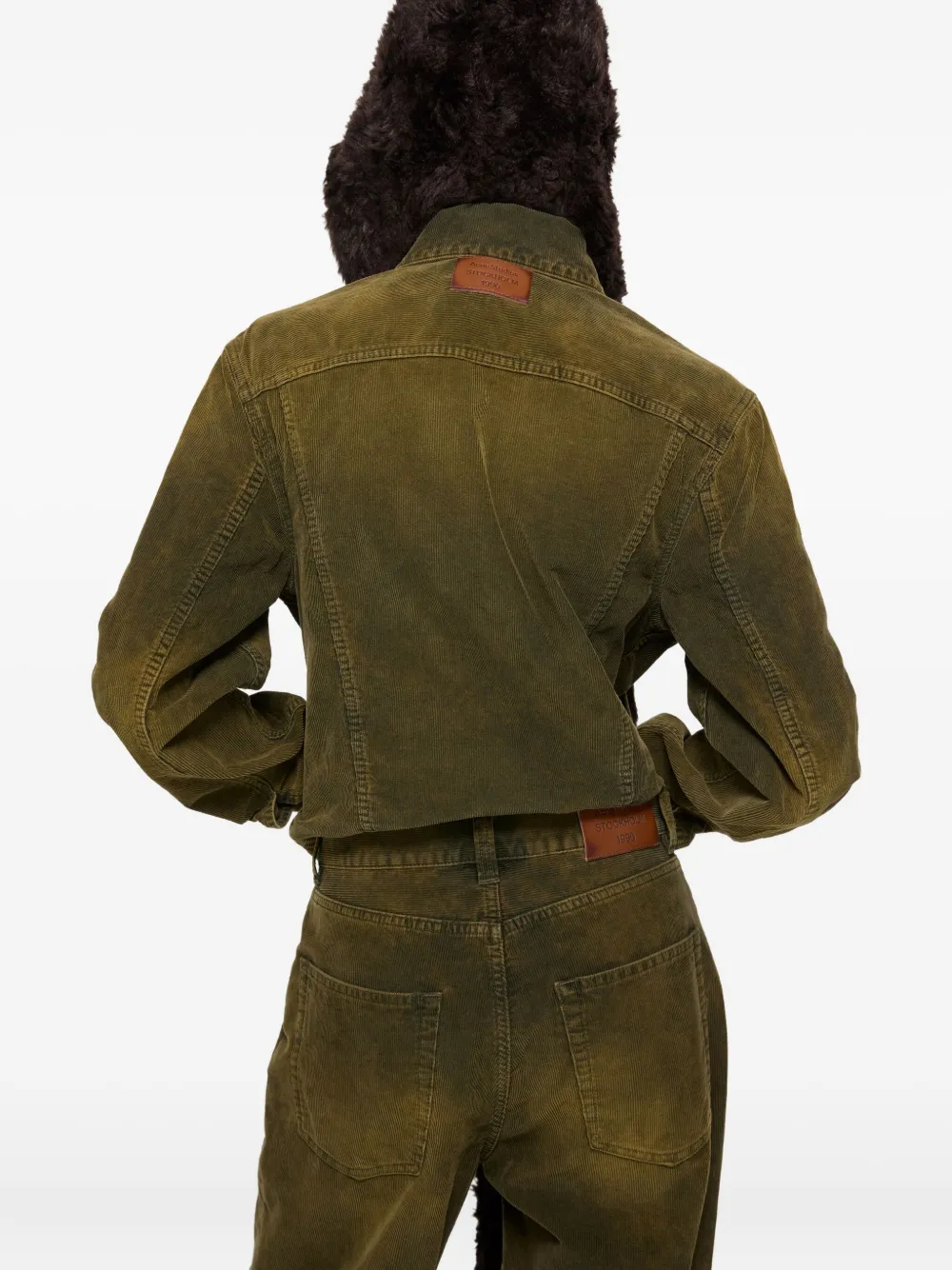 Acne Studios Ribfluwelen jack Groen
