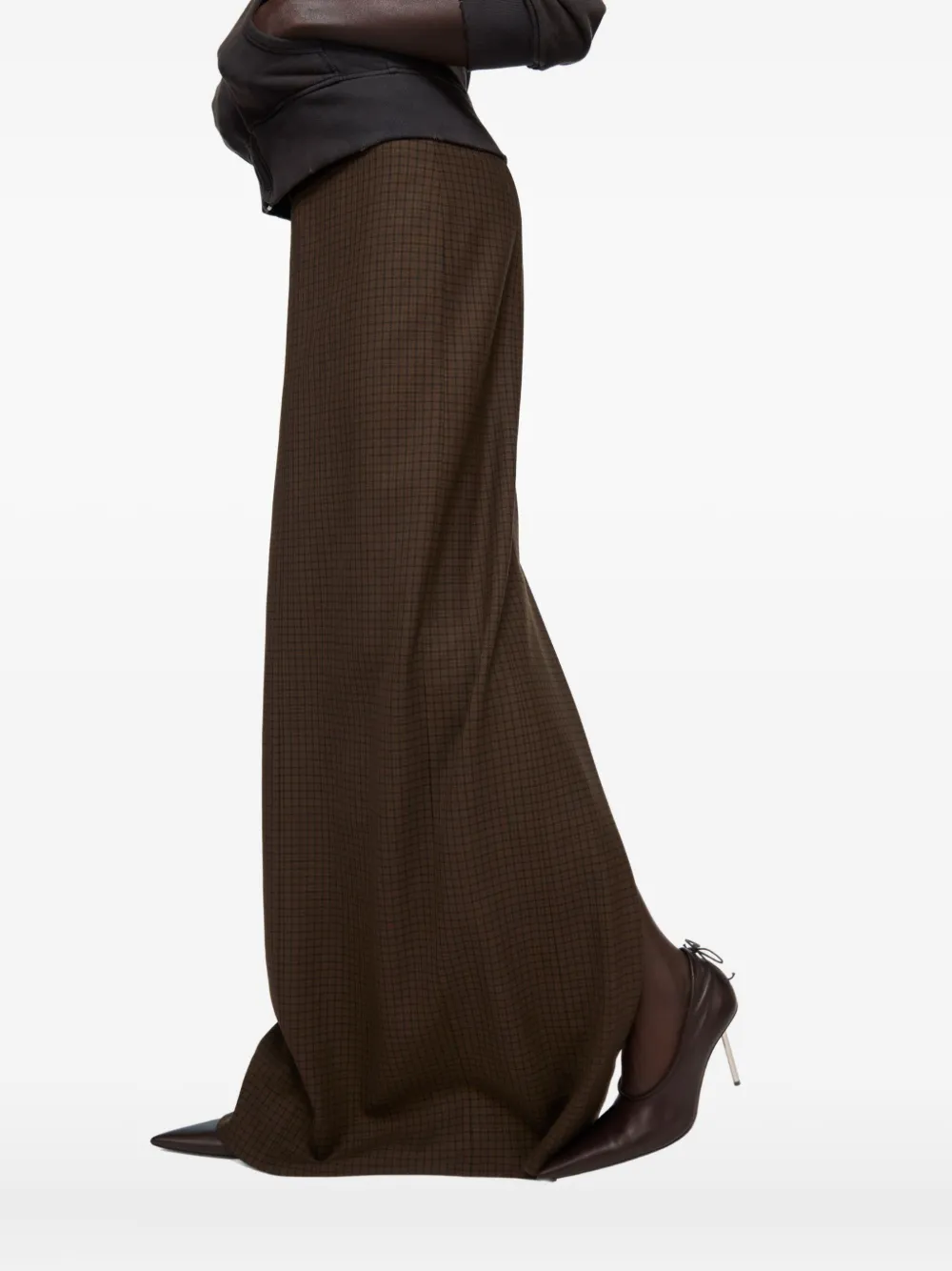 Acne Studios High-waisted Checked Skirt In Brown