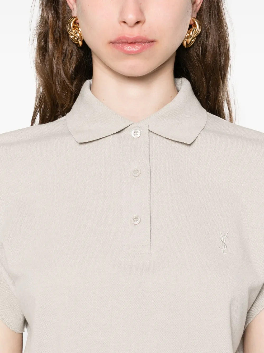 Saint Laurent Cassandre poloshirt Beige