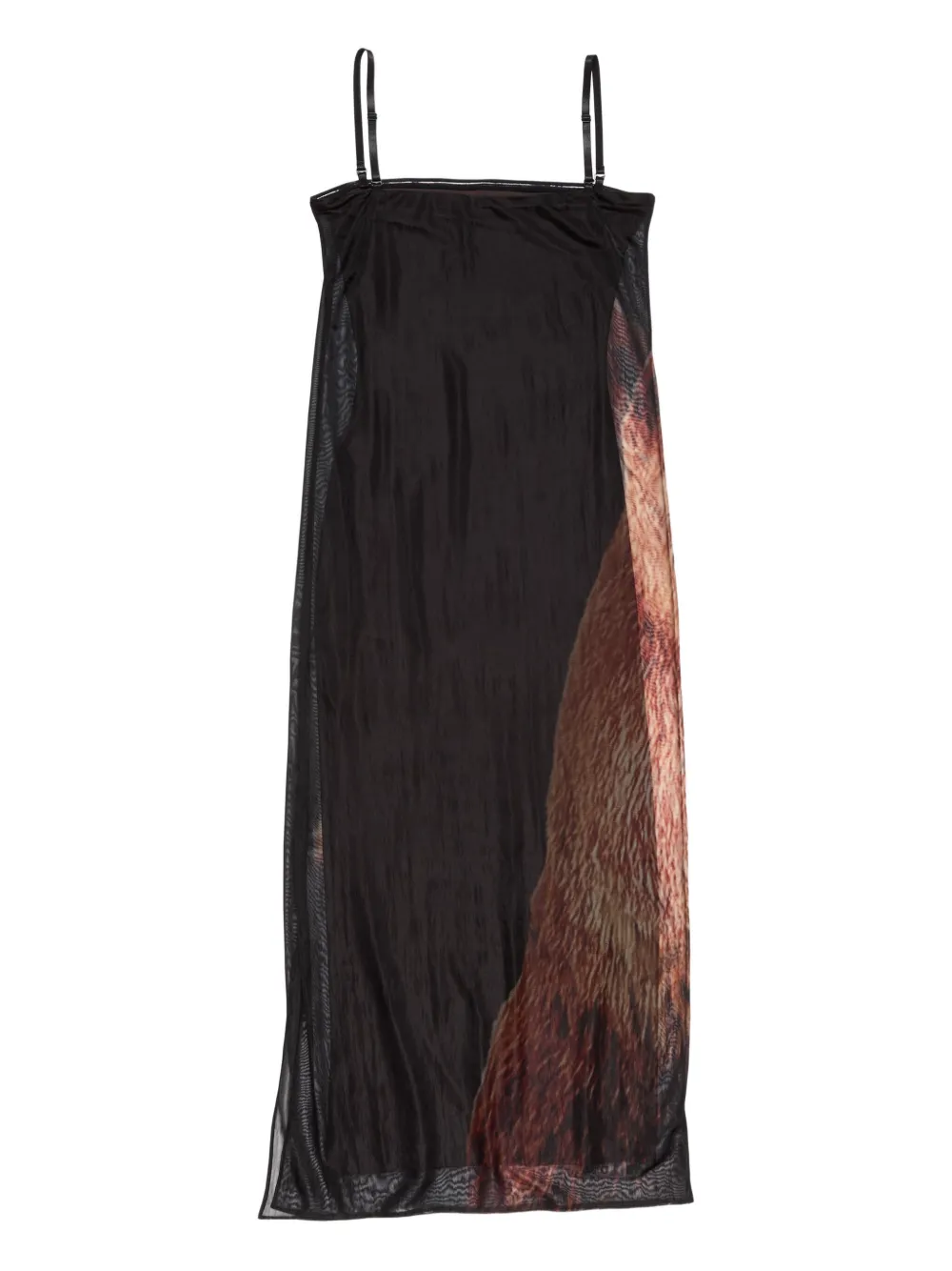 Acne Studios Bear-print Slip Dress In Black