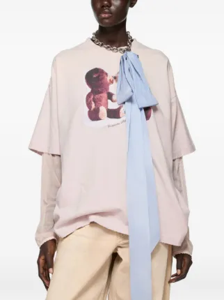 Acne Studios teddy-bear-print T-shirt | Pink | FARFETCH