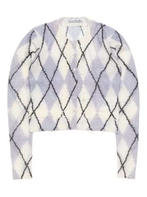 Acne Studios diamond-pattern mohair cardigan