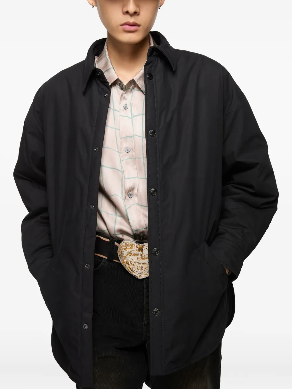 Acne Studios Katoenen gewatteerd shirtjack Zwart