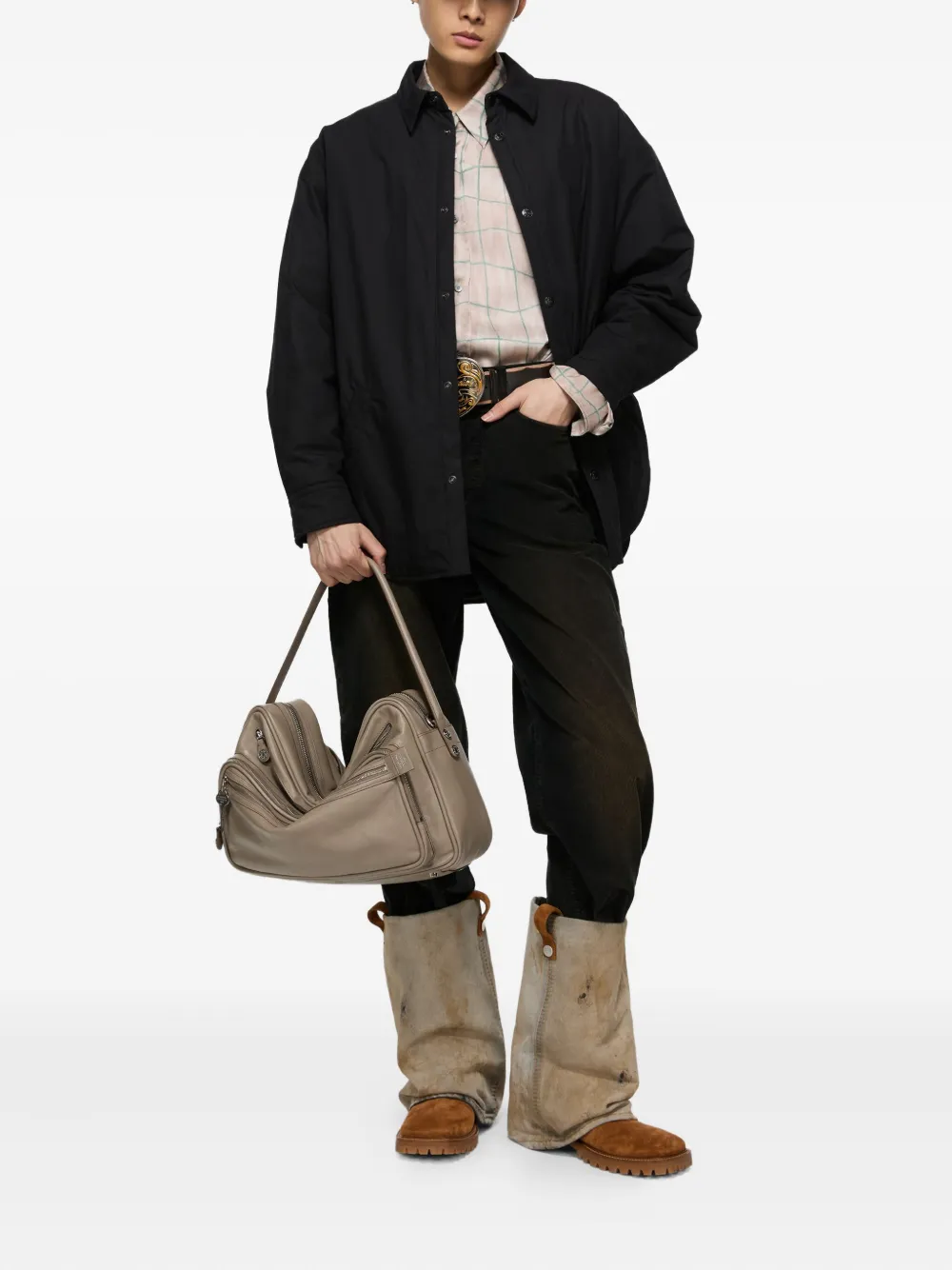 Acne Studios Katoenen gewatteerd shirtjack Zwart