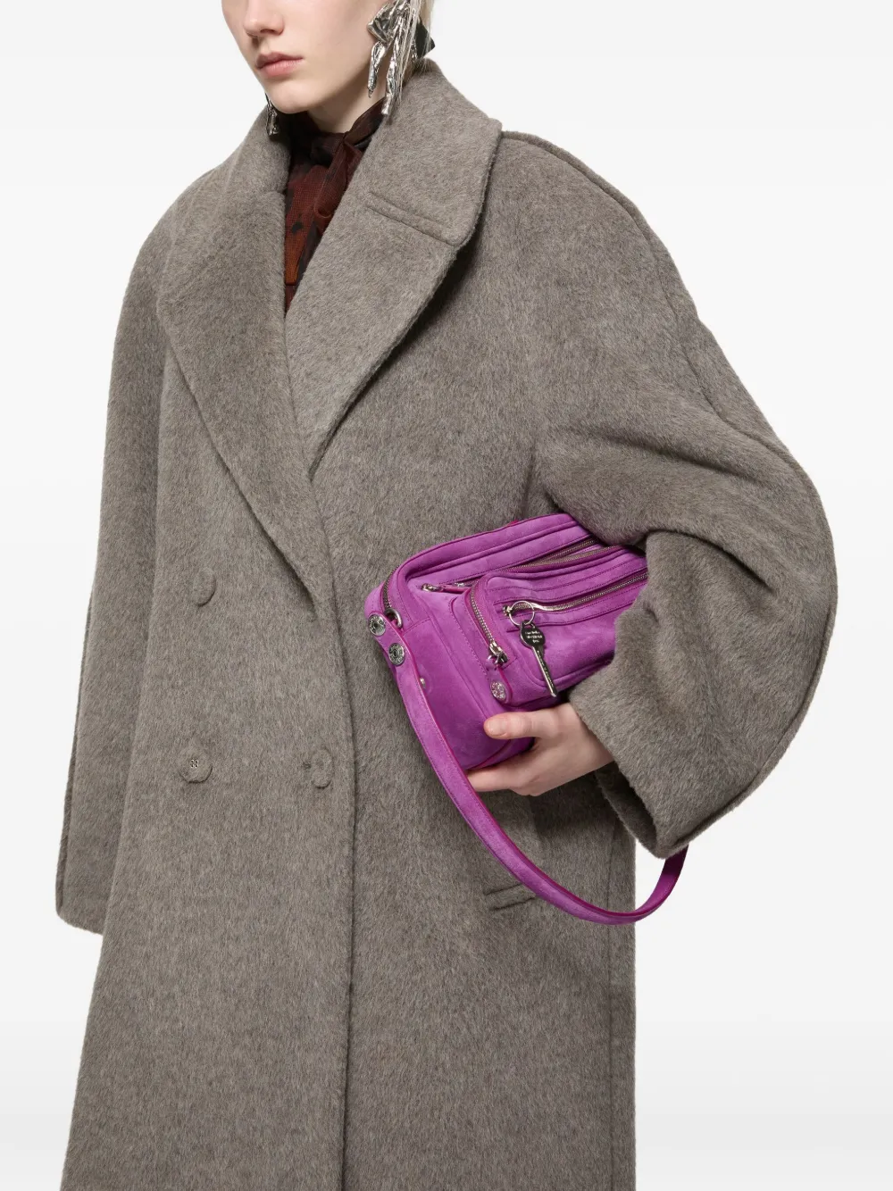 Acne Studios double-breasted wool-blend coat Grijs