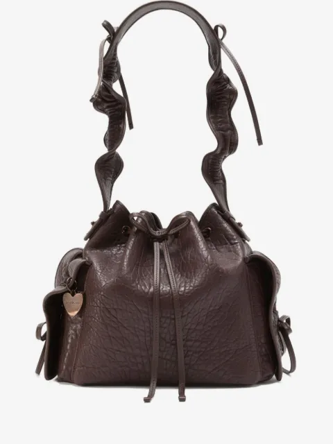 Acne Studios ruffled drawstring shoulder bag