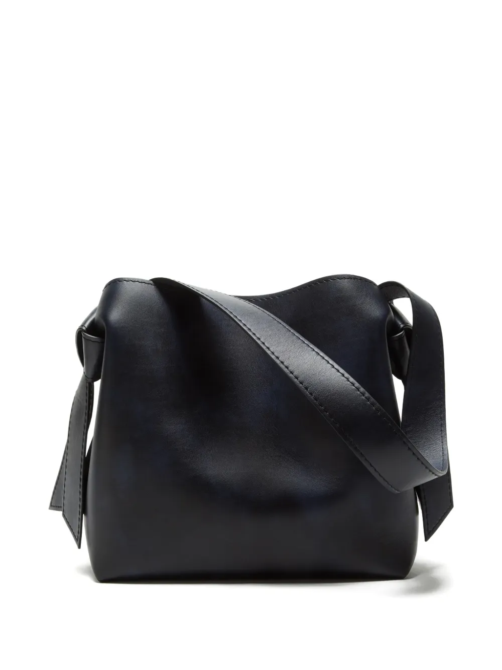 Acne Studios Knot-detail Leather Shoulder Bag In Black