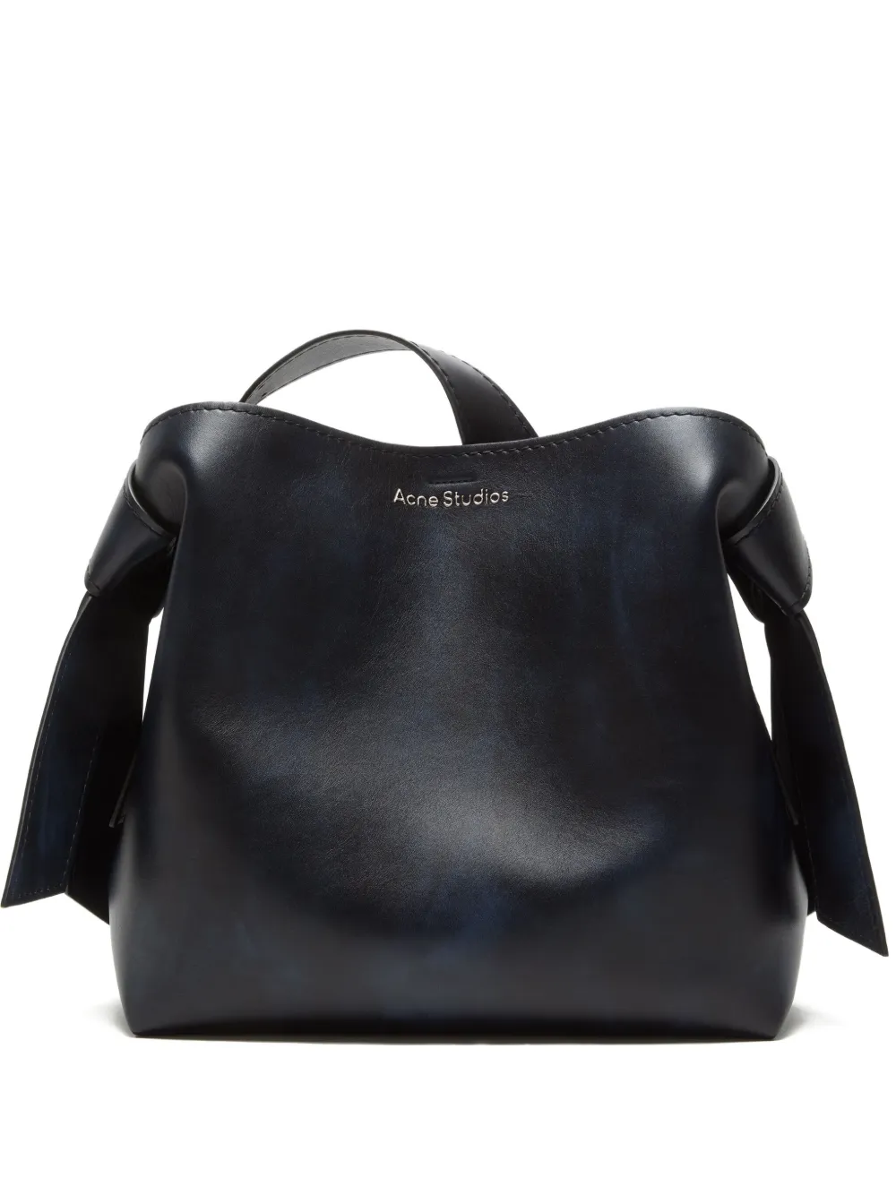 Acne Studios Knot-detail Leather Shoulder Bag In Black