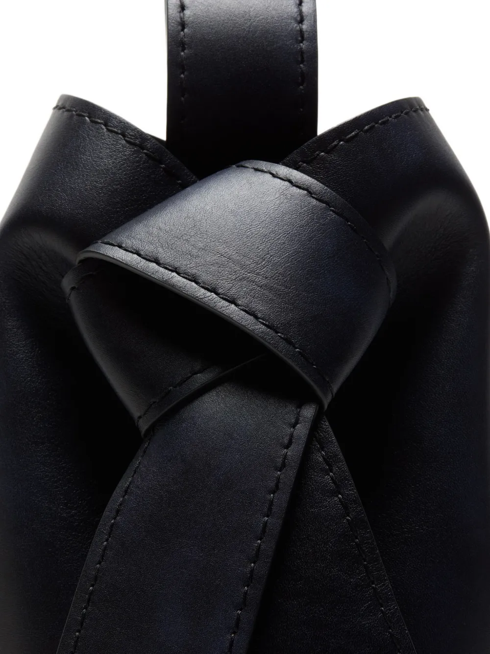 Acne Studios Knot-detail Leather Shoulder Bag In Black