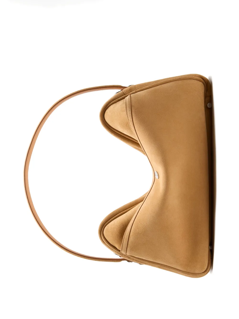 Acne Studios Camero Medium Suede Shoulder Bag In Nude