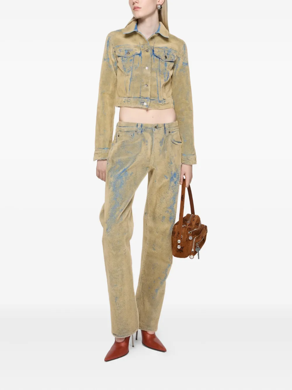 Acne Studios Jeans met textuur - Beige