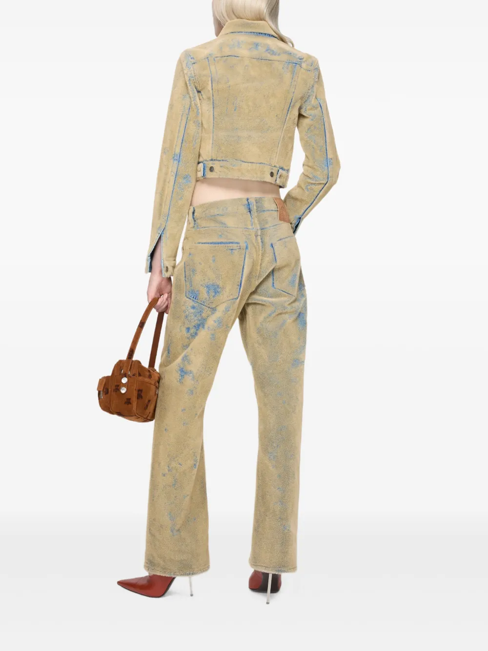 Acne Studios Jeans met textuur Beige