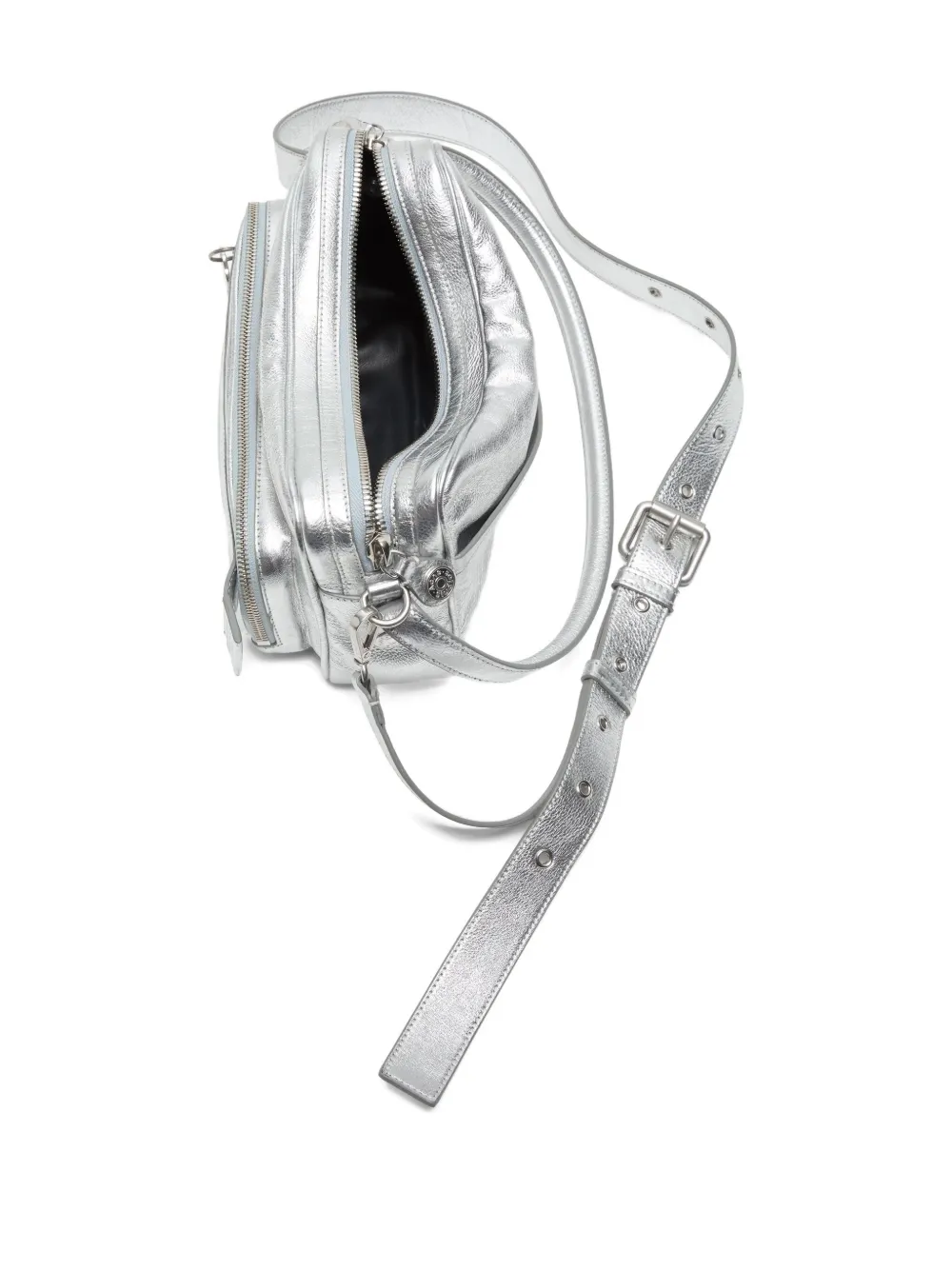 Acne Studios Camero Party metallic-finish shoulder bag Zilver