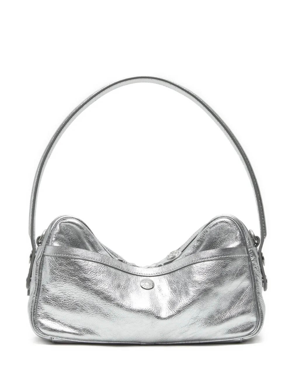 Acne Studios Camero Party Metallic-finish Shoulder Bag in Silver, view 3