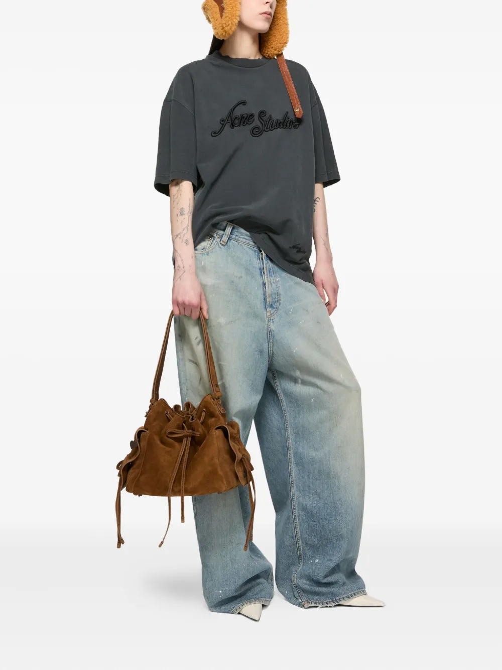 Acne Studios Multipocket Shoulder Bag In Brown