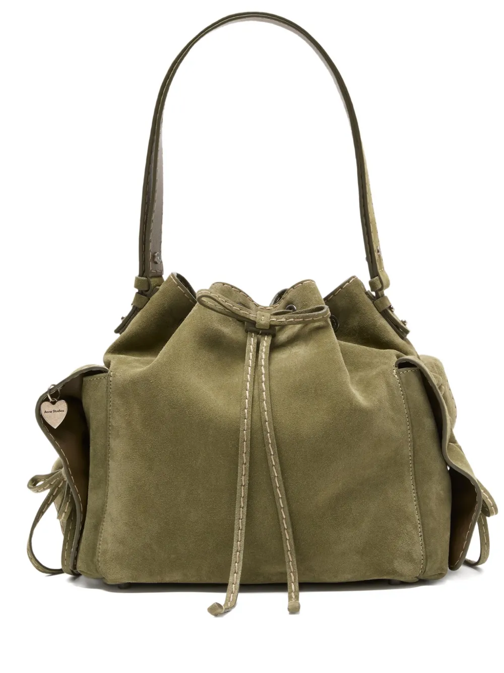 Acne Studios Multipocket Drawstring Suede Bucket Bag