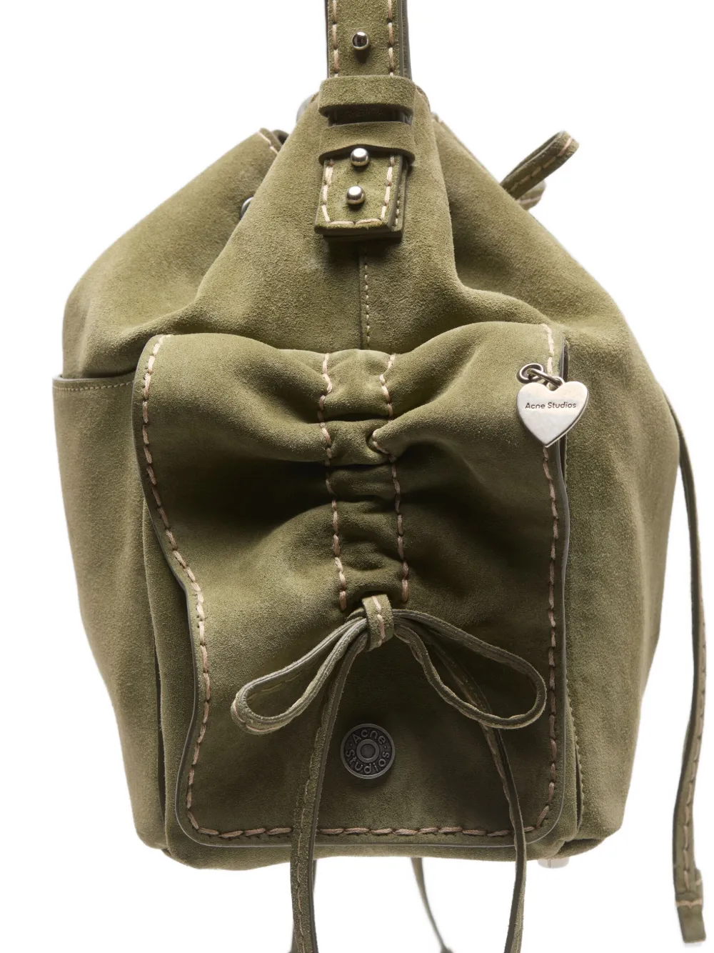 Acne Studios Suède bucket-tas met trekkoord Groen