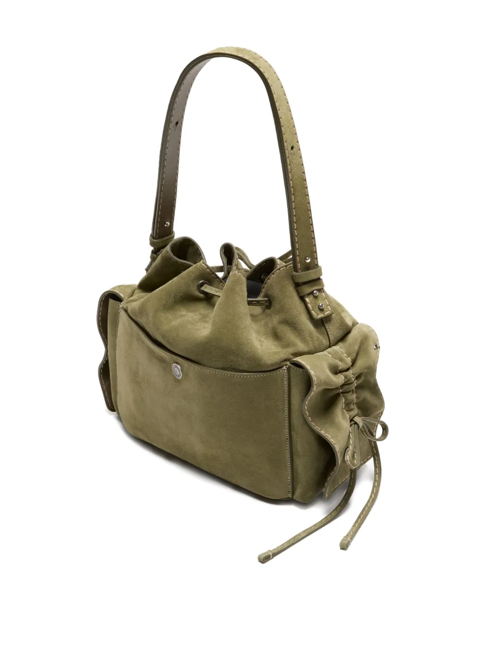 Acne Studios Suède bucket-tas met trekkoord Groen