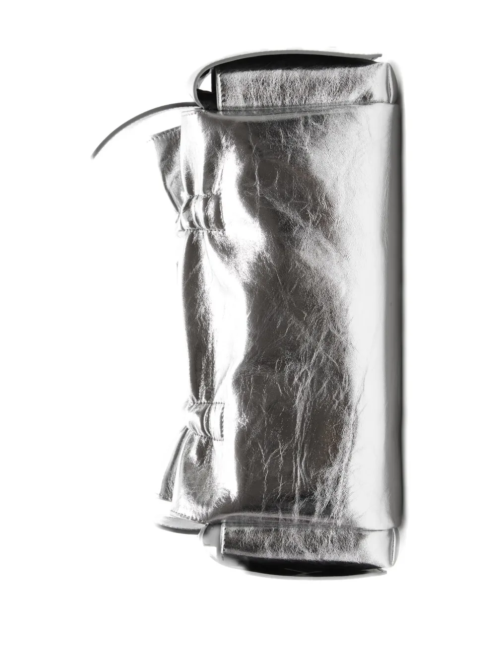  Acne Studios Metallic-leather Drawstring Tote Bag - Silver 