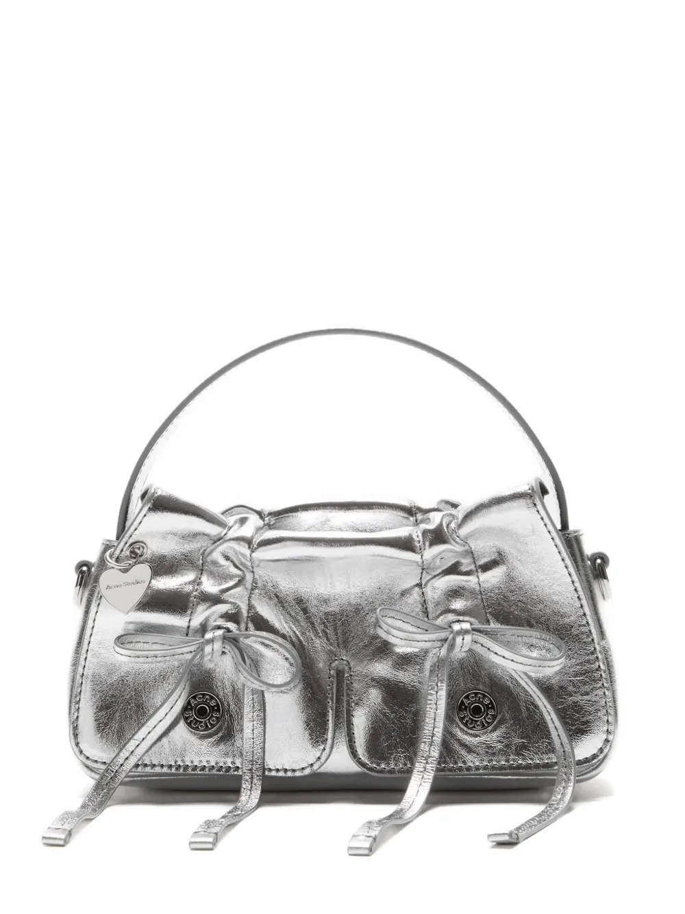 Acne Studios bow-detail calf leather satchel | Silver | Image 1