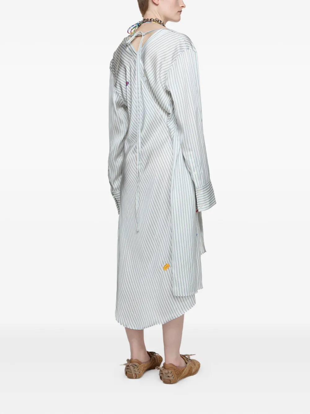 Acne Studios Gestreepte blousejurk Wit