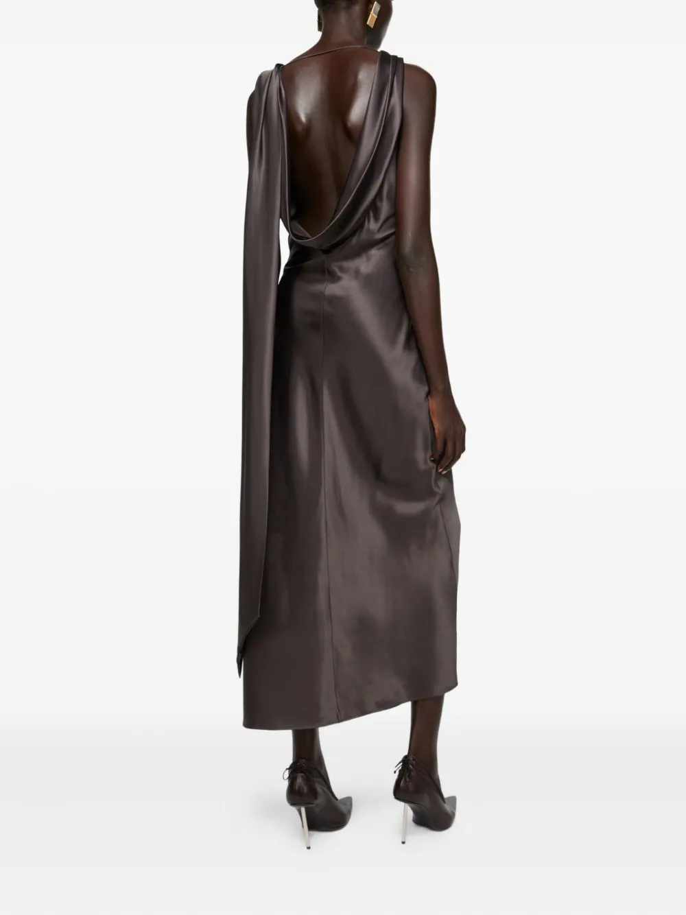 Acne Studios Midi-jurk met col Bruin