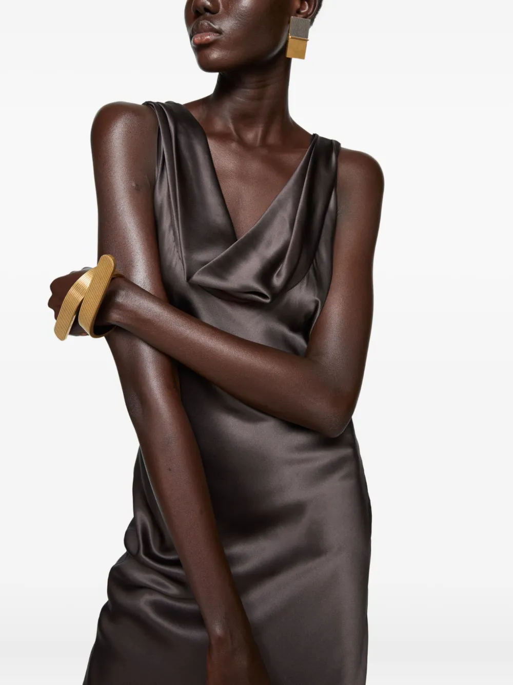 Acne Studios Midi-jurk met col Bruin