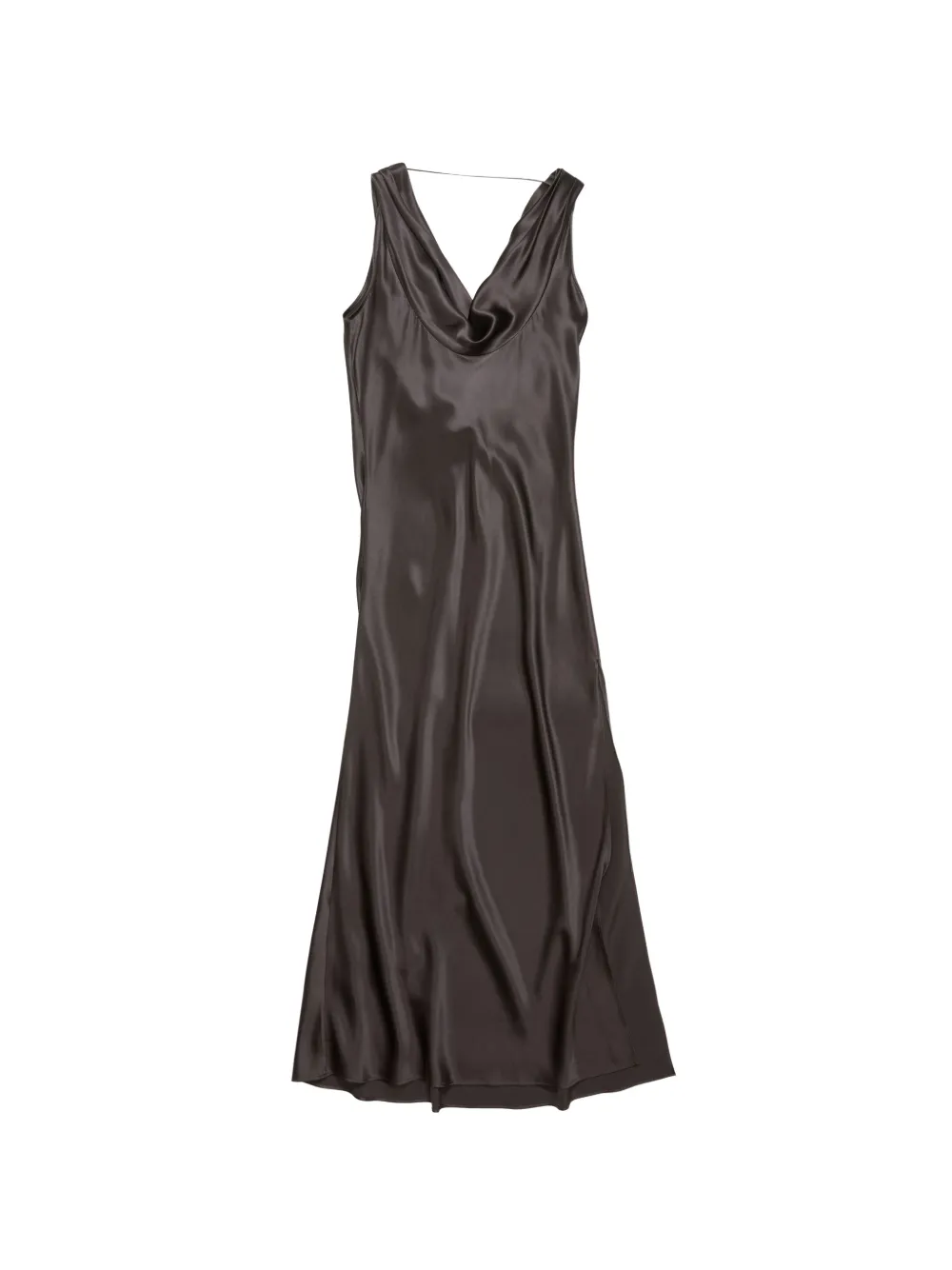 Acne Studios Abito midi con scollo drappeggiato - Marrone