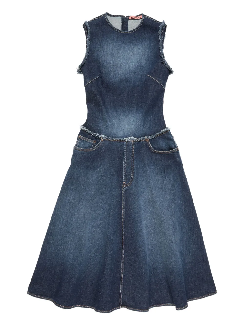 Acne Studios frayed denim dress - Blu
