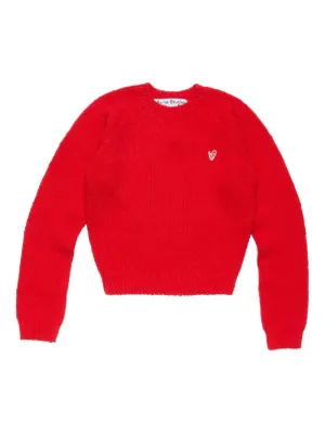Acne Studios ハートプリント チャンキーニット セーター | ピンク