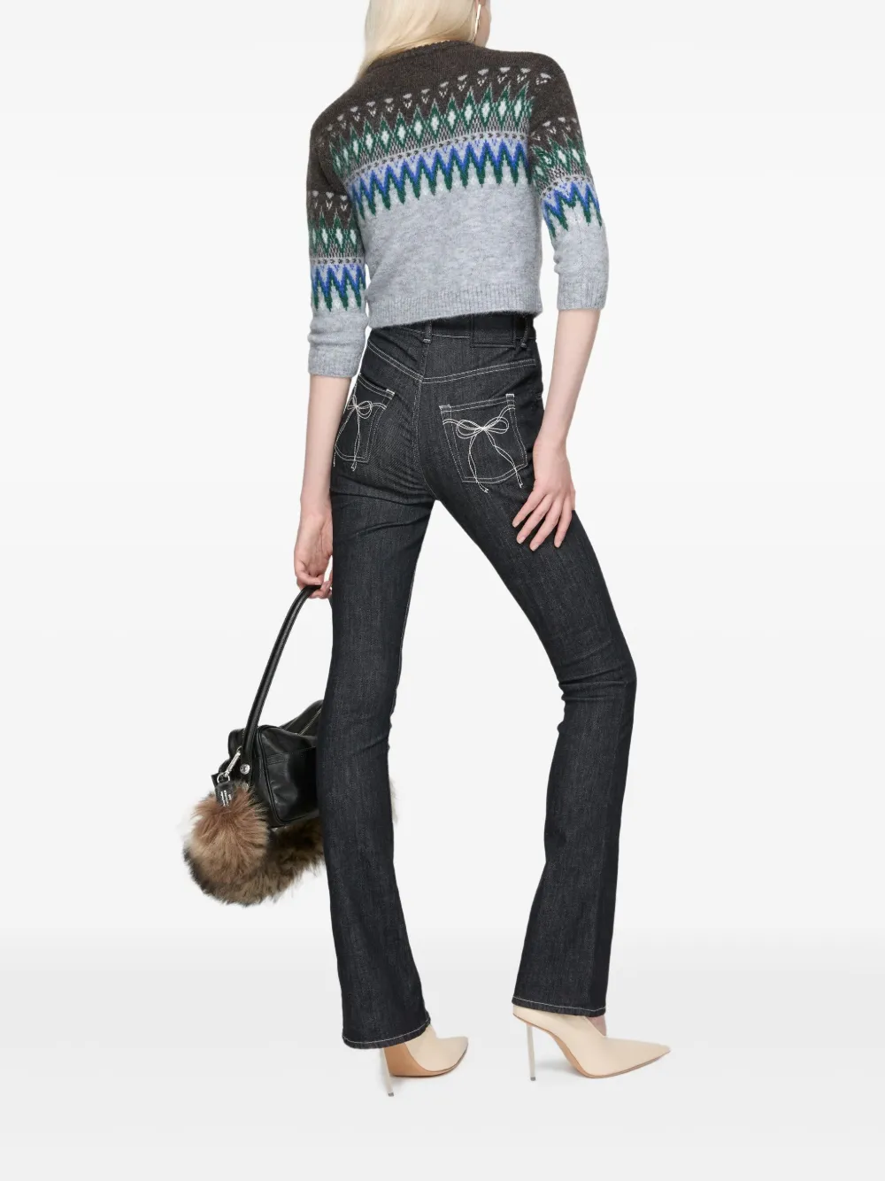 Acne Studios Fairislepattern Wool Sweater In Gray