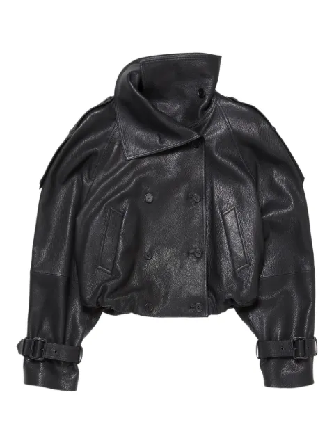 Acne Studios double-breasted buckled-cuffs leather jacket