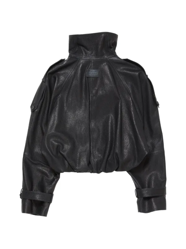 Acne Studios ダブルブレスト レザージャケット | ブラック | FARFETCH JP