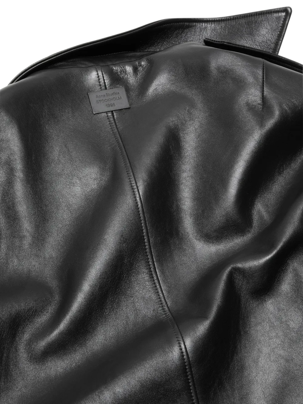 Acne Studios Belted Leather Jacket In Black