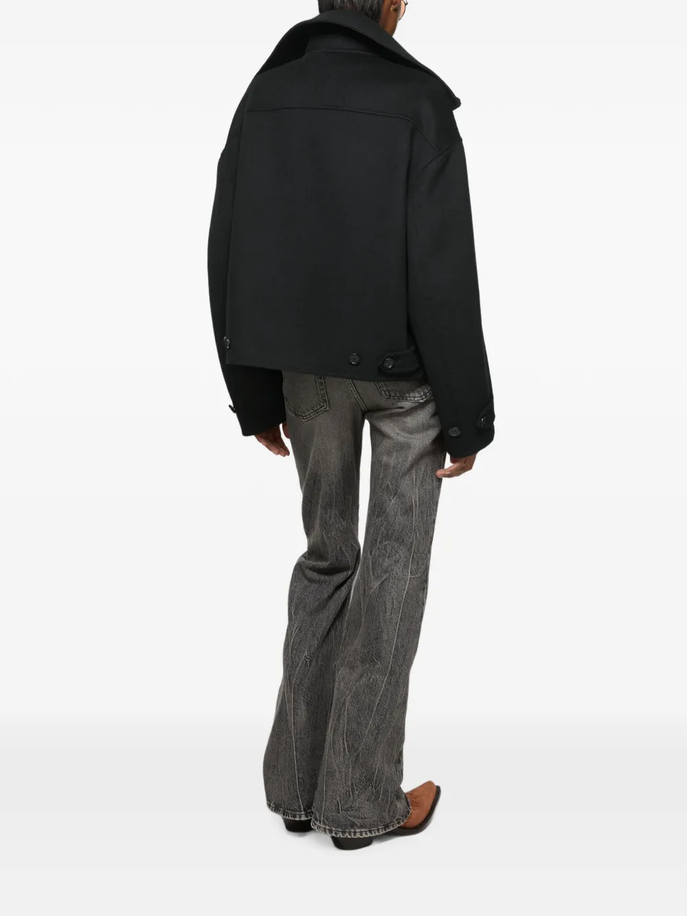 Acne Studios Wool Zip Jacket in Black, view 3