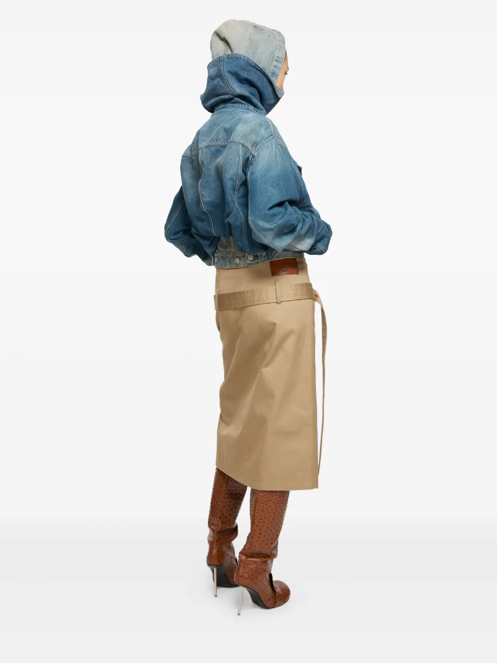 Acne Studios Denim jack met capuchon 863-Mid Blue