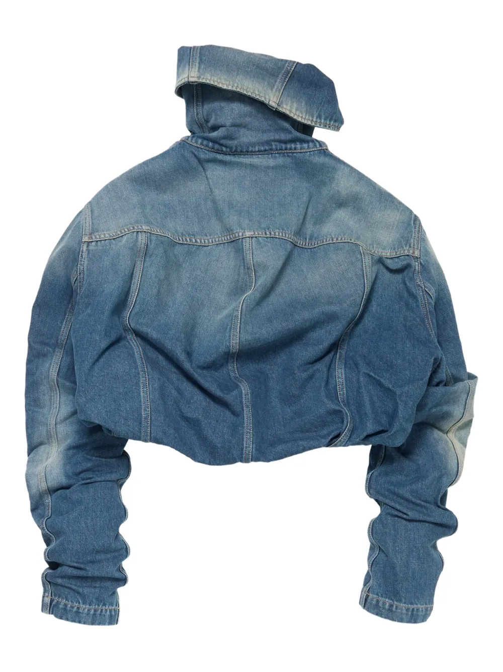 Acne Studios Denim jack met capuchon 863-Mid Blue