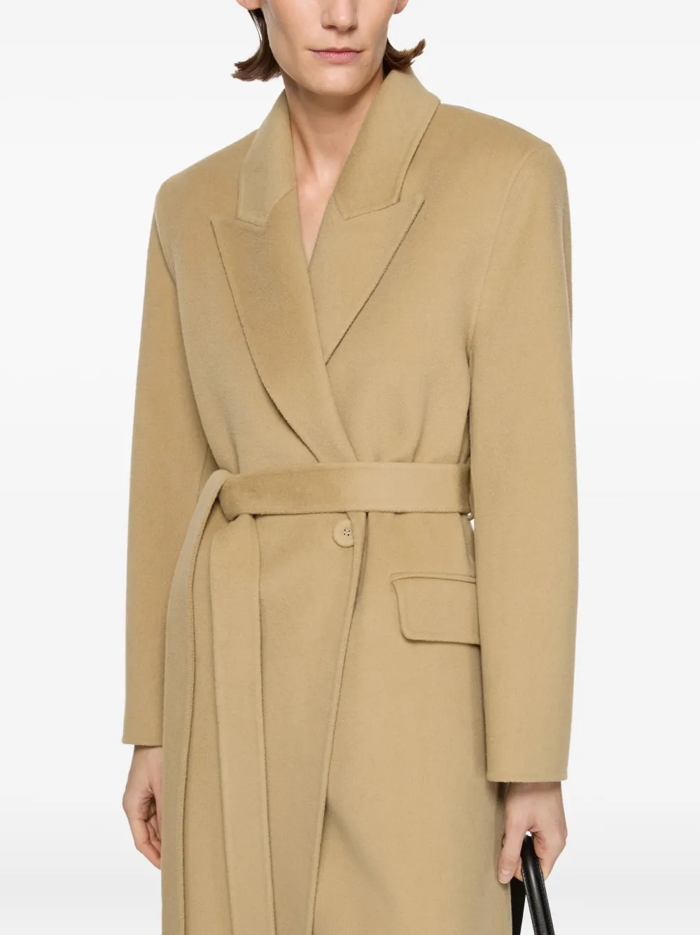 Acne Studios Jas met ceintuur Beige