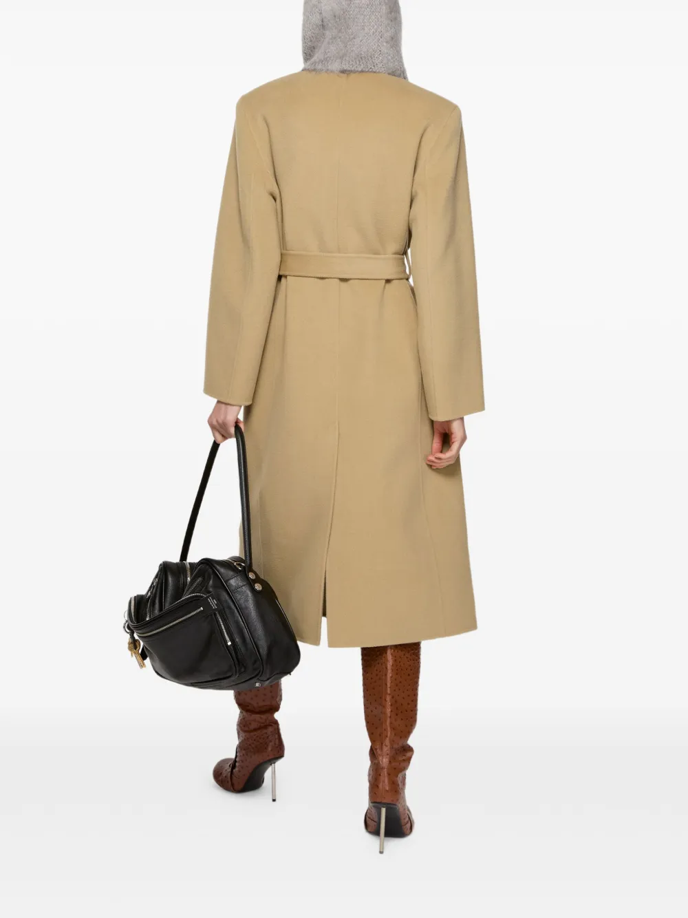 Acne Studios Jas met ceintuur Beige
