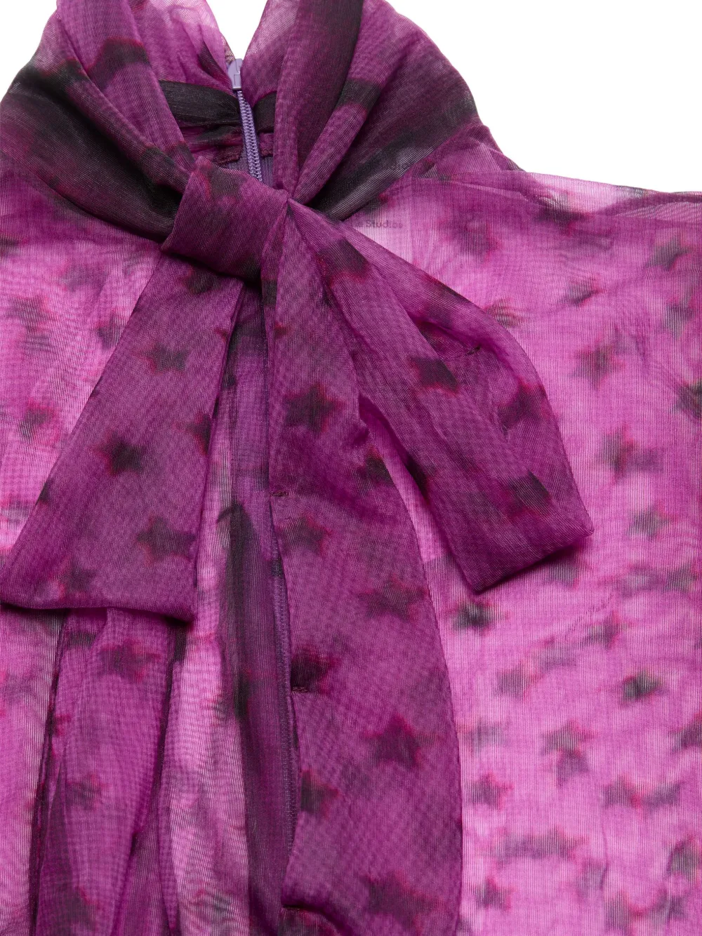 Acne Studios Star-print Puff-sleeve Top In Blue