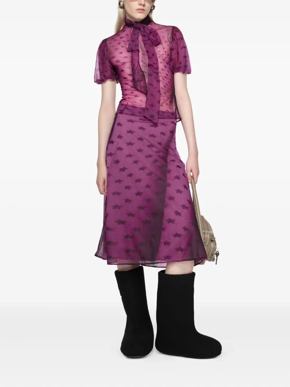Acne Studios Top met pofmouwen - Paars