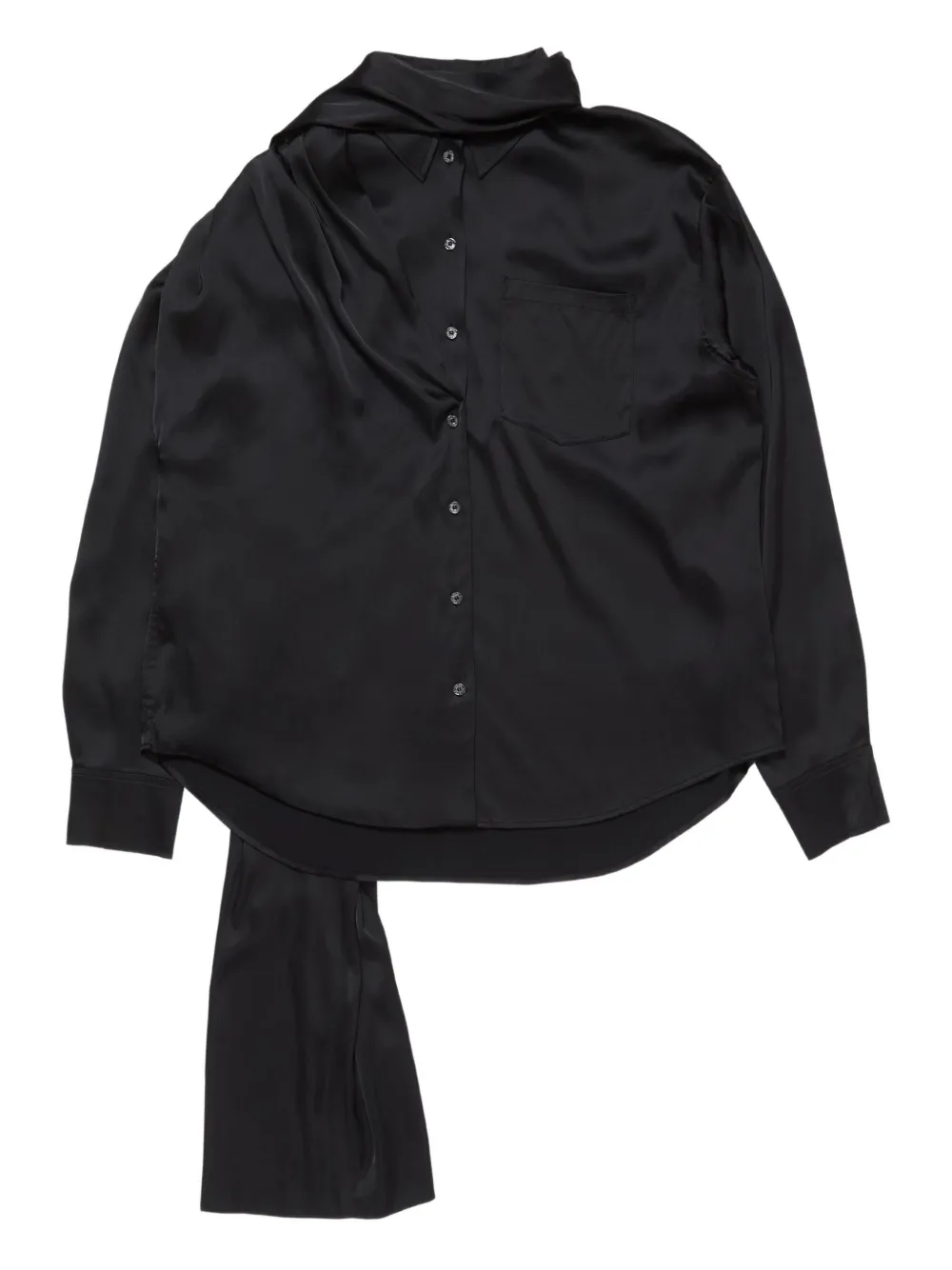 Acne Studios layered satin blouse | Black | Image 1