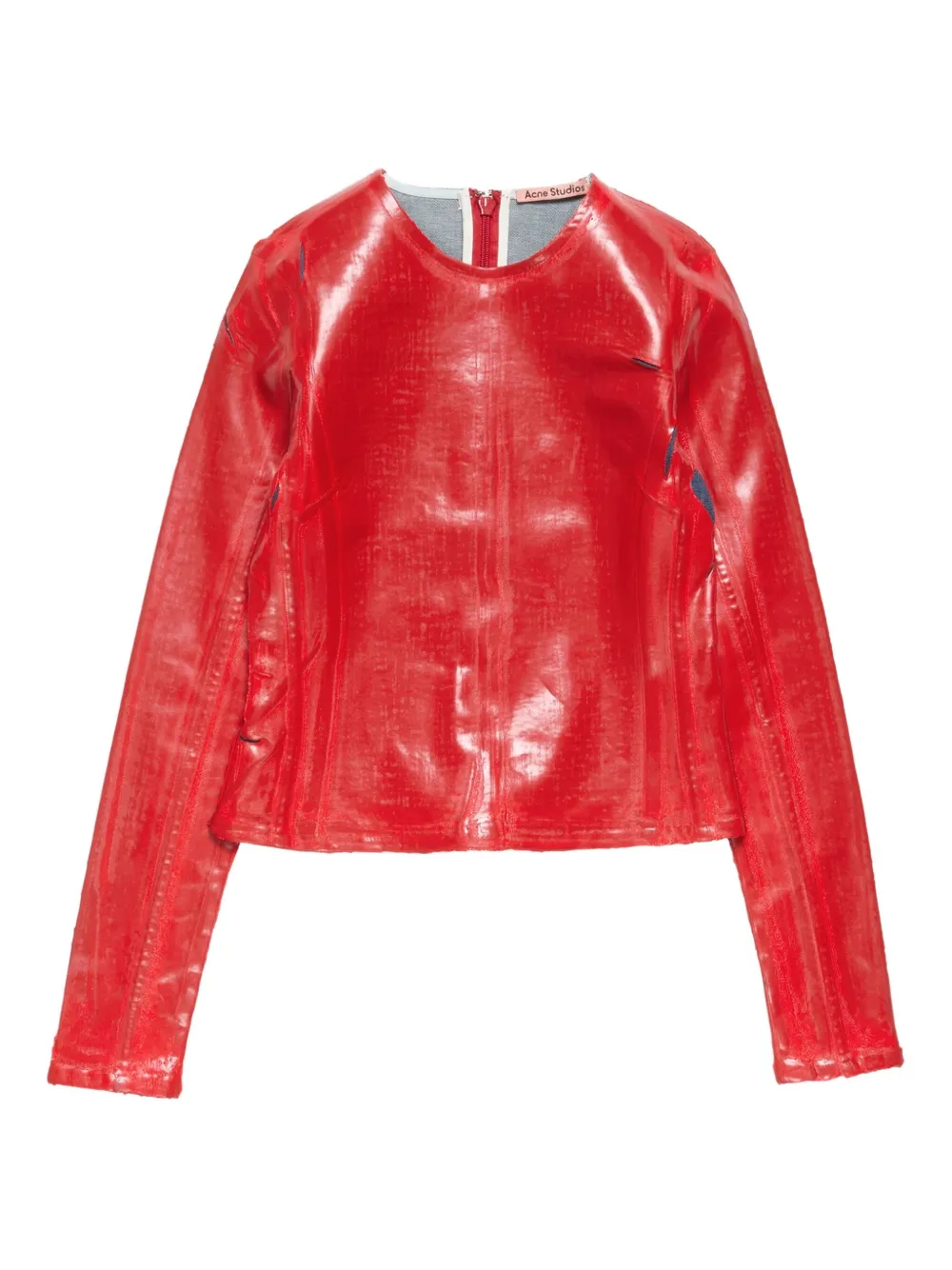 Acne Studios ロングスリーブ ジップトップ - レッド Acne Studios ロングスリーブ ジップトップ - レッド