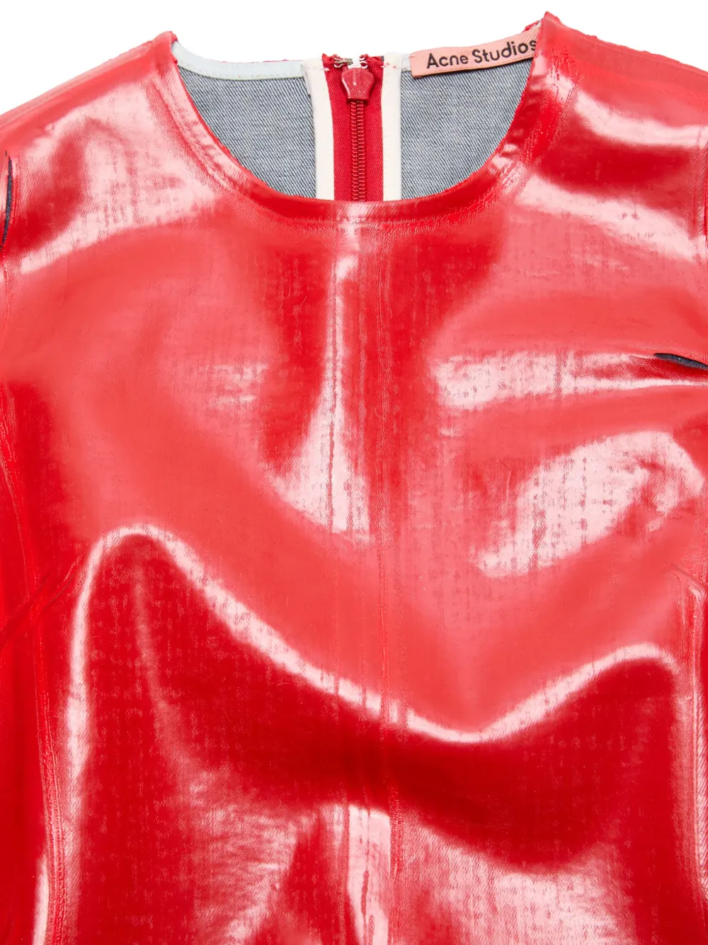 Acne Studios Long-sleeve Zipped Top In Red