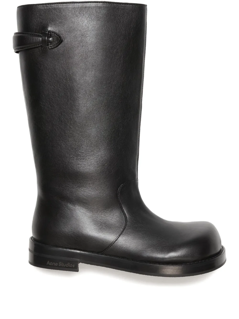 Acne Studios Knee Length Round Toe Beshay Boot In Black