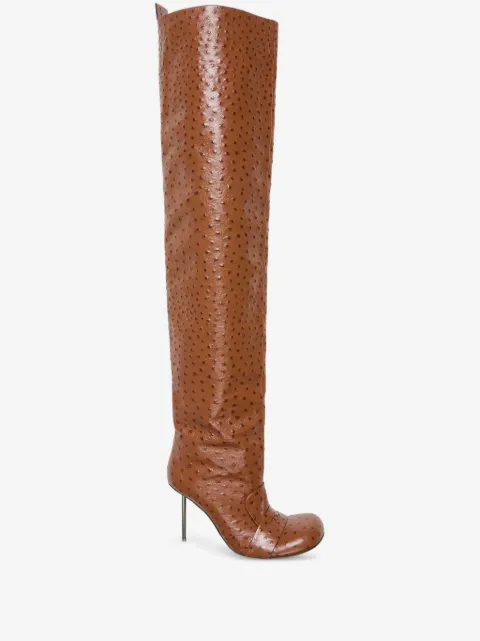 Acne Studios 100mm ostrich-print stiletto boots