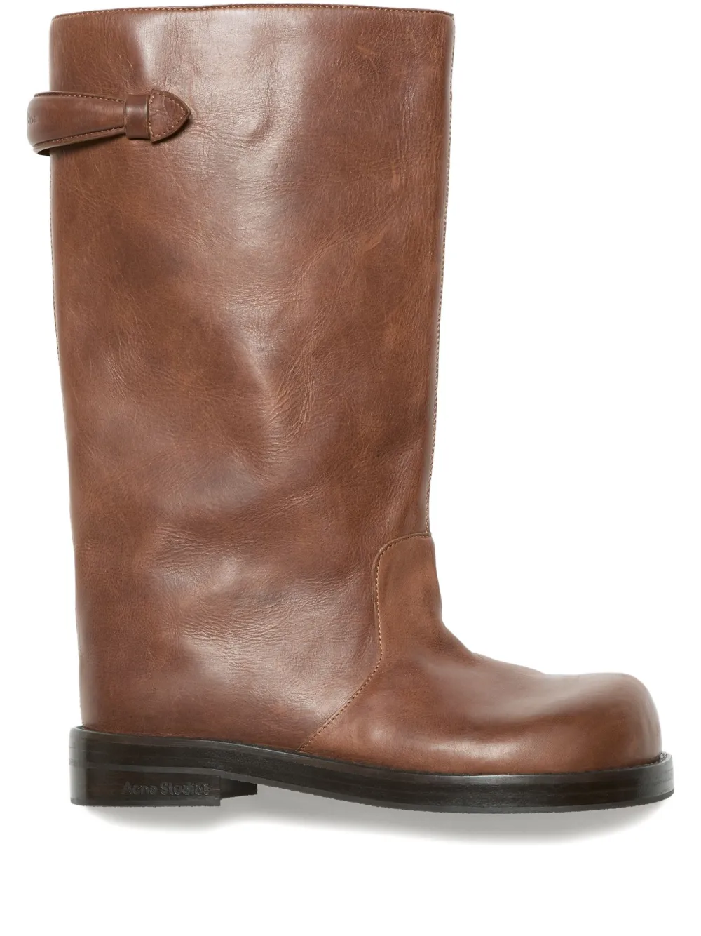 Acne Studios Strap Leather Boot In Brown