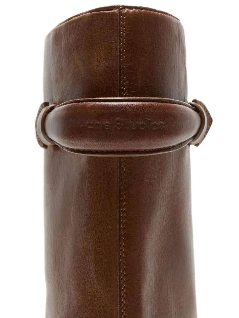 Acne Studios Strap Leather Boot In Brown