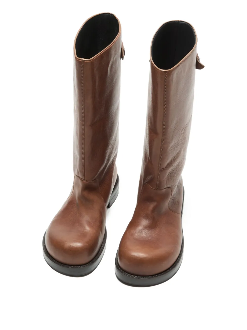 Acne Studios Strap Leather Boot In Brown