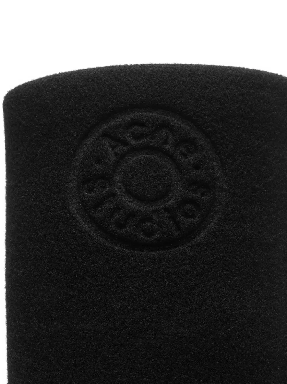 Acne Studios Vilten laarzen met logodetail Zwart